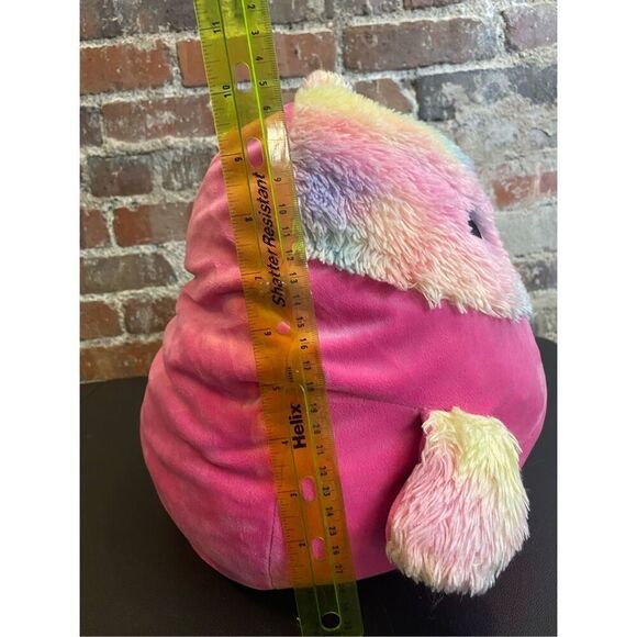 SQUISHMALLOWS Pink/Rainbow/Multi Chick  Poly-Stuffed Toy Lovie Stuffy  Pillow To - Picture 5 of 8